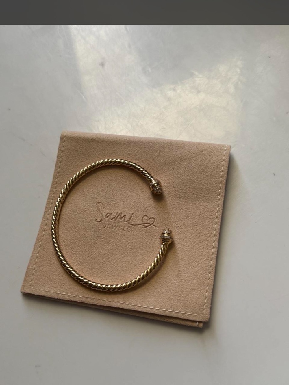 Sami jewels Gold Twisted Open Cuff Bracelet - Women's Jewelry 6.25”